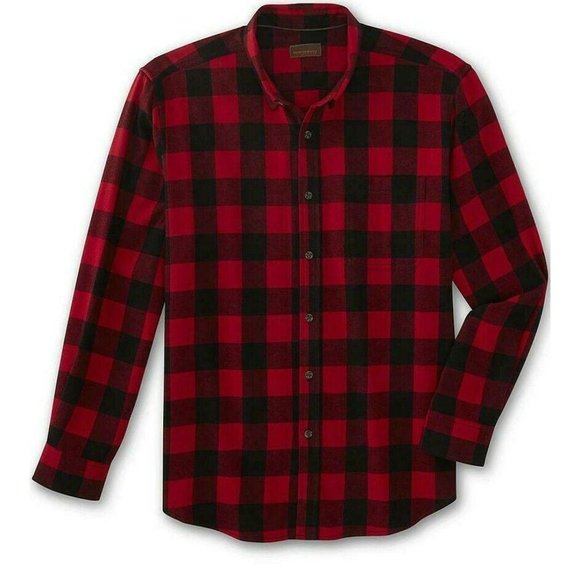 Men's Big & Tall Flannel Shirt Size 4XLT Red Black - Picture 3 of 3